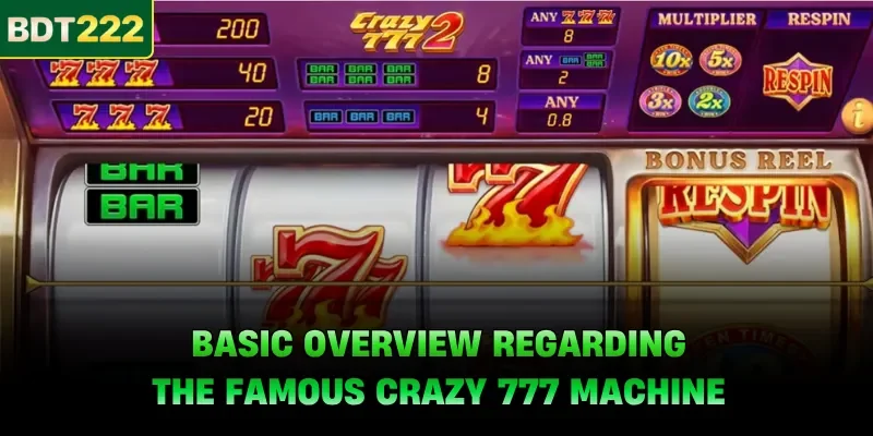 Basic overview regarding the famous Crazy 777 machine